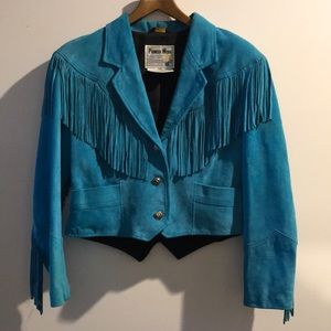 turquoise fringe jacket